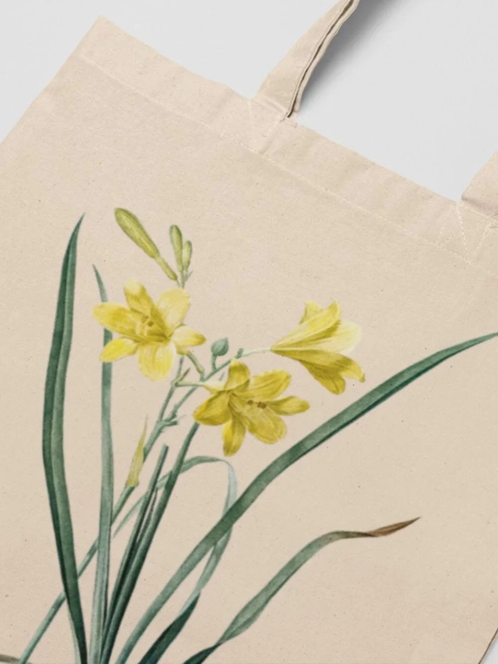 Daylily Vintage Floral Print Graphic Canvas Tote Bag